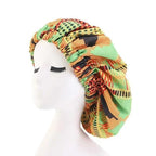New Stunning Extra Large Satin Lined Bonnet Women Big Size Beauty Print Satin Silk Bonnet Sleep Night Cap Head Cover Bonnet Hat Stevvex