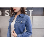 New Stunning Long Sleeve Winter Slim White Black Jeans Top For Women Solid Denim Jacket Women Short Overcoat For Ladies Stevvex