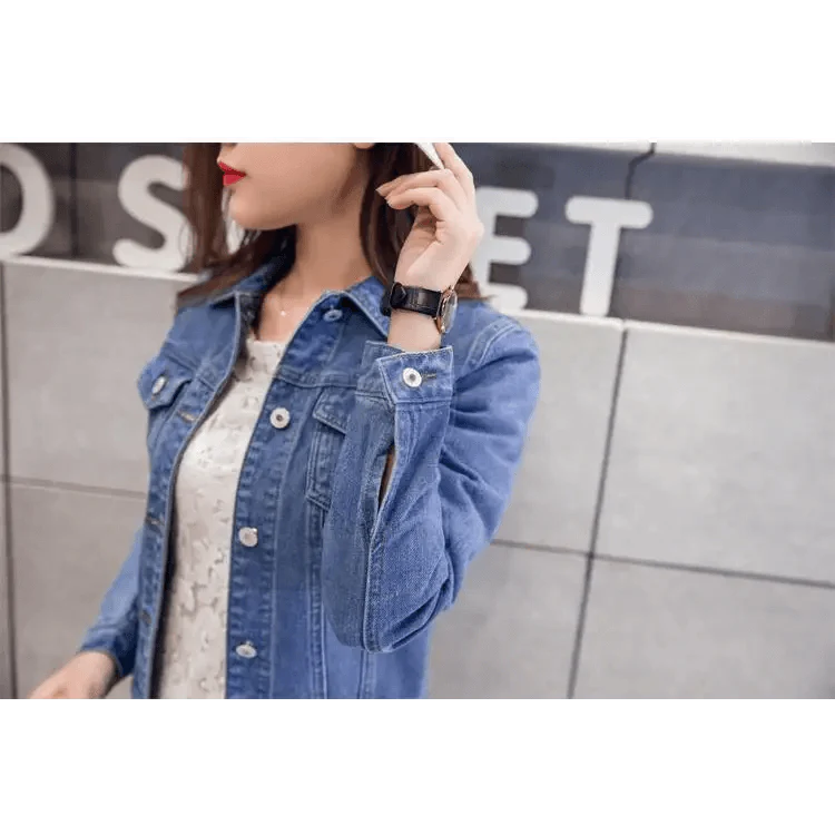 New Stunning Long Sleeve Winter Slim White Black Jeans Top For Women Solid Denim Jacket Women Short Overcoat For Ladies Stevvex