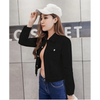 New Stunning Long Sleeve Winter Slim White Black Jeans Top For Women Solid Denim Jacket Women Short Overcoat For Ladies Stevvex