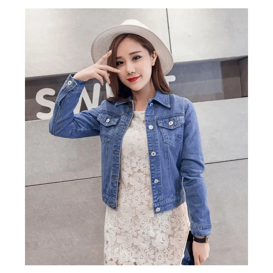 New Stunning Long Sleeve Winter Slim White Black Jeans Top For Women Solid Denim Jacket Women Short Overcoat For Ladies Stevvex