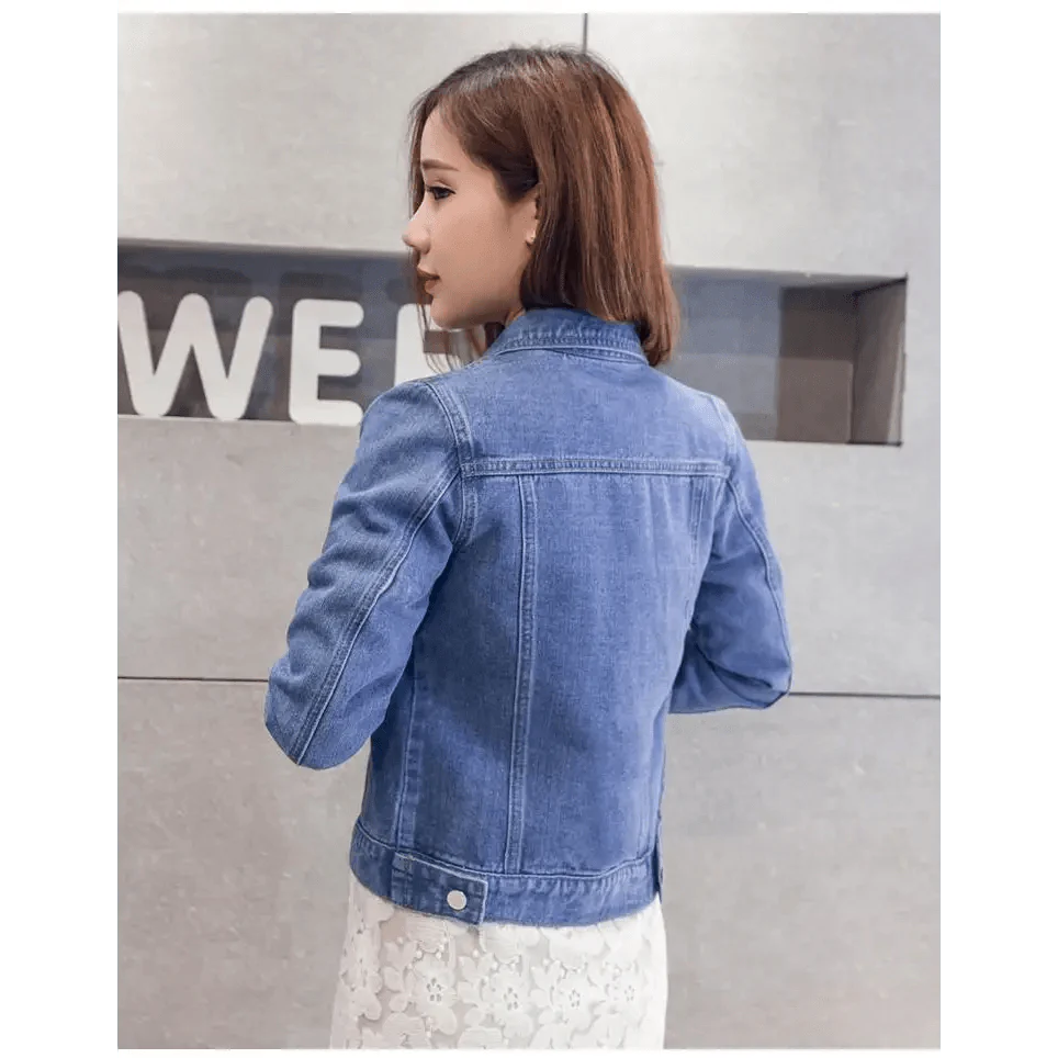 New Stunning Long Sleeve Winter Slim White Black Jeans Top For Women Solid Denim Jacket Women Short Overcoat For Ladies Stevvex