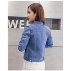 New Stunning Long Sleeve Winter Slim White Black Jeans Top For Women Solid Denim Jacket Women Short Overcoat For Ladies Stevvex