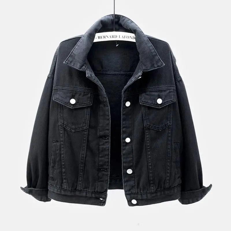 New Stunning Women's Plus Size Denim Jacket Spring Autumn Short Coat Pink Jean Jackets Casual Tops Purple Yellow White Loose Outerwear Stevvex