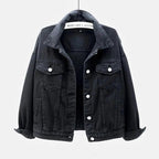 New Stunning Women's Plus Size Denim Jacket Spring Autumn Short Coat Pink Jean Jackets Casual Tops Purple Yellow White Loose Outerwear Stevvex