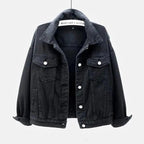 New Stunning Women's Plus Size Denim Jacket Spring Autumn Short Coat Pink Jean Jackets Casual Tops Purple Yellow White Loose Outerwear Stevvex