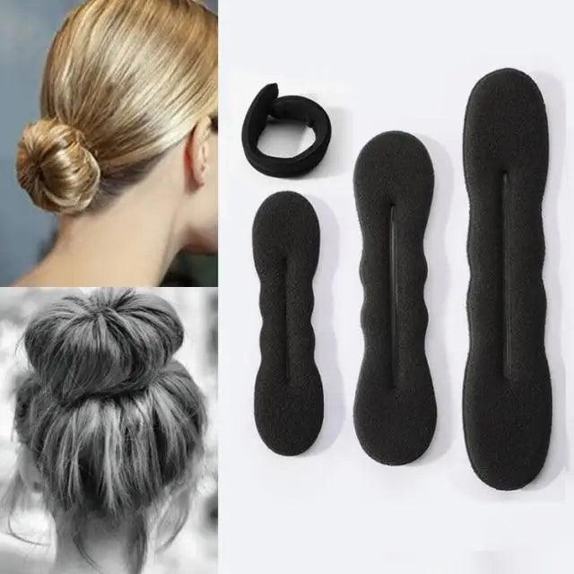 New Style  Black Hair Styling Bun Curler Classic Magic Hair Bun Maker Foam Sponge Bun Twist Hair Shaper For Women Stevvex