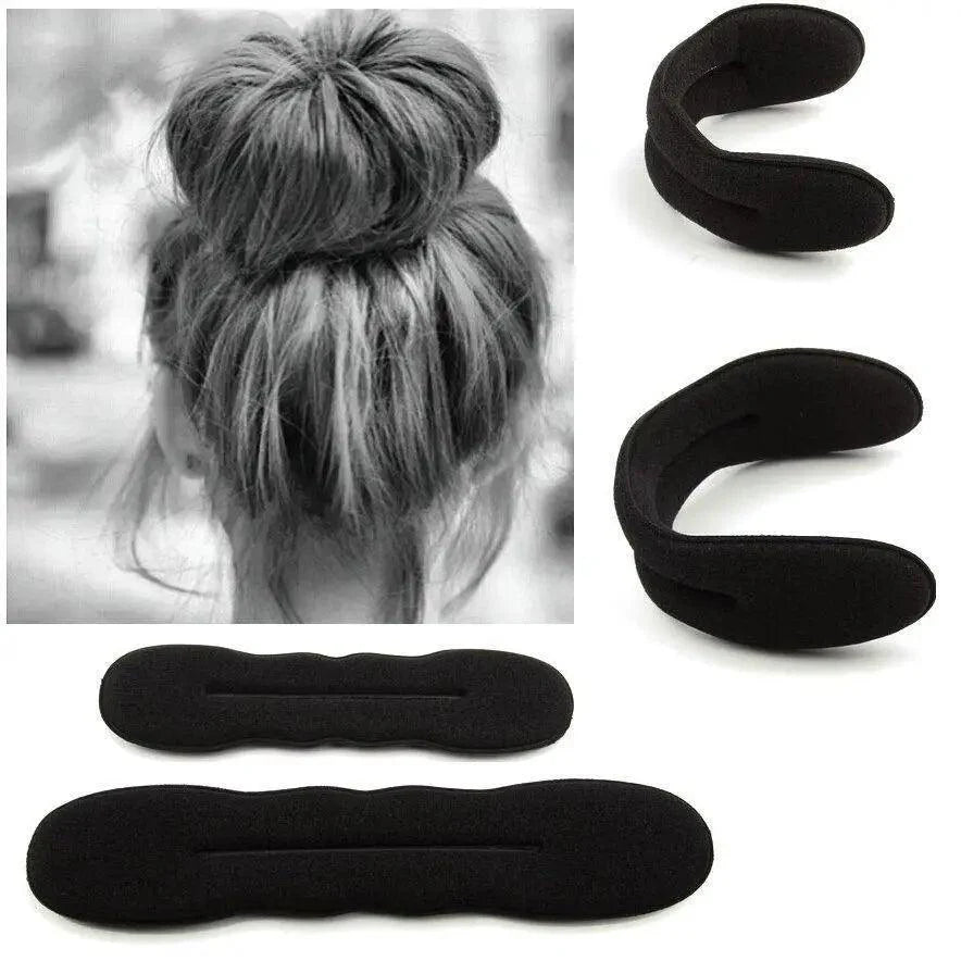 New Style  Black Hair Styling Bun Curler Classic Magic Hair Bun Maker Foam Sponge Bun Twist Hair Shaper For Women Stevvex