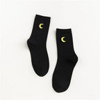 Combed Out Of Pure Cotton Socks Autumn Cute Japanese Harajuku Planet Magic Array Embroidery Long Socks Korean Style Kawaii Girls Socks For Men And Women