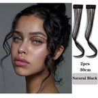 Hair Bangs Clip In Front Side Bangs Synthetic Fake Fringe Hair Extensions For Women Natural Hairpiece Natural Flat Neat Bangs With Temples For Women One Piece Hairpiece