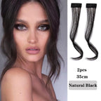 Hair Bangs Clip In Front Side Bangs Synthetic Fake Fringe Hair Extensions For Women Natural Hairpiece Natural Flat Neat Bangs With Temples For Women One Piece Hairpiece