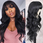 Long Body Wave Black Wig Synthetic Wigs for Black Women Middle Part Brown Red Pink Purple Cosplay Hair Wigs For Black Women Cosplay Wigs For Women Stevvex