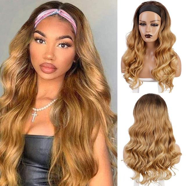 Long Body Wave Black Wig Synthetic Wigs for Black Women Middle Part Brown Red Pink Purple Cosplay Hair Wigs For Black Women Cosplay Wigs For Women Stevvex