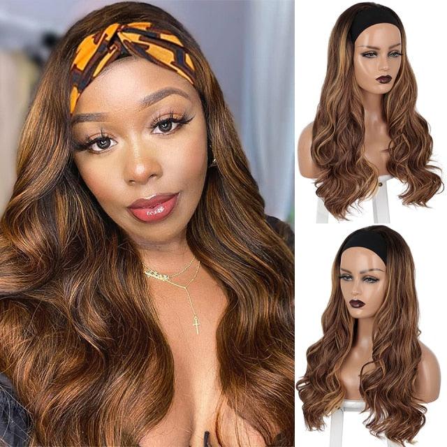 Long Body Wave Black Wig Synthetic Wigs for Black Women Middle Part Brown Red Pink Purple Cosplay Hair Wigs For Black Women Cosplay Wigs For Women Stevvex