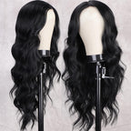 Long Body Wave Black Wig Synthetic Wigs for Black Women Middle Part Brown Red Pink Purple Cosplay Hair Wigs For Black Women Cosplay Wigs For Women Stevvex