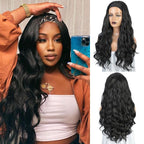 Long Body Wave Black Wig Synthetic Wigs for Black Women Middle Part Brown Red Pink Purple Cosplay Hair Wigs For Black Women Cosplay Wigs For Women Stevvex