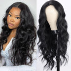 Long Body Wave Black Wig Synthetic Wigs for Black Women Middle Part Brown Red Pink Purple Cosplay Hair Wigs For Black Women Cosplay Wigs For Women Stevvex