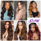Long Body Wave Black Wig Synthetic Wigs for Black Women Middle Part Brown Red Pink Purple Cosplay Hair Wigs For Black Women Cosplay Wigs For Women Stevvex