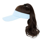 Ponytail Extension Cap hair Synthetic Wig Curly Wavy Wigs with Visor Hat hair Wigs for Women Hat Baseball Wigs For Black Women Cosplay Wigs For Women Stevvex