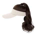 Ponytail Extension Cap hair Synthetic Wig Curly Wavy Wigs with Visor Hat hair Wigs for Women Hat Baseball Wigs For Black Women Cosplay Wigs For Women Stevvex