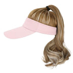 Ponytail Extension Cap hair Synthetic Wig Curly Wavy Wigs with Visor Hat hair Wigs for Women Hat Baseball Wigs For Black Women Cosplay Wigs For Women Stevvex