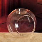 Round Hollow Glass Candle  Tea light Holder Candlestick Home Decorations for Dinner Table Wedding Candle Holder Wedding Candlestick Fine Transparent Crystal Glass Candlestick Dining Home Decor Stevvex
