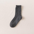Ruffle Frilly Socks Kawaii Cotton Socks Cute Women Solid Color Warm Winter Running Cycling Climbing Unisex socks For Men And Women