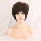 New Style Women Synthetic Mixed Blonde Brown Short Wigs Natural Hair Wigs Heat Resistant Hair Wig for Women Bob Wigs For Black Women Gifts For Black Women Stevvex