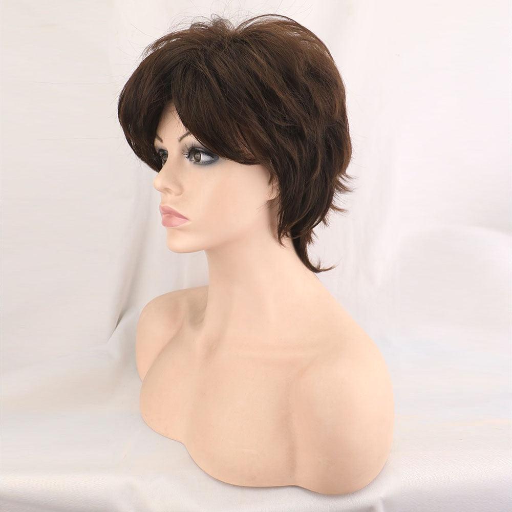 New Style Women Synthetic Mixed Blonde Brown Short Wigs Natural Hair Wigs Heat Resistant Hair Wig for Women Bob Wigs For Black Women Gifts For Black Women Stevvex