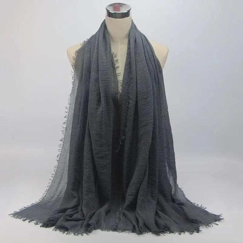 New Stylish Plain Scarf Women Muslim Crinkle Hijab Scarf Female Musulman Soft Cotton Headscarf Islamic Hijab Shawls And Wraps Stevvex