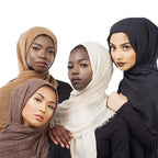 New Stylish Plain Scarf Women Muslim Crinkle Hijab Scarf Female Musulman Soft Cotton Headscarf Islamic Hijab Shawls And Wraps Stevvex