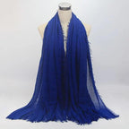 New Stylish Plain Scarf Women Muslim Crinkle Hijab Scarf Female Musulman Soft Cotton Headscarf Islamic Hijab Shawls And Wraps Stevvex