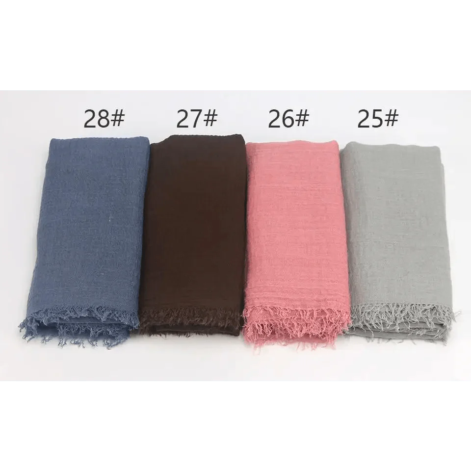 New Stylish Plain Scarf Women Muslim Crinkle Hijab Scarf Female Musulman Soft Cotton Headscarf Islamic Hijab Shawls And Wraps Stevvex