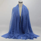 New Stylish Plain Scarf Women Muslim Crinkle Hijab Scarf Female Musulman Soft Cotton Headscarf Islamic Hijab Shawls And Wraps Stevvex