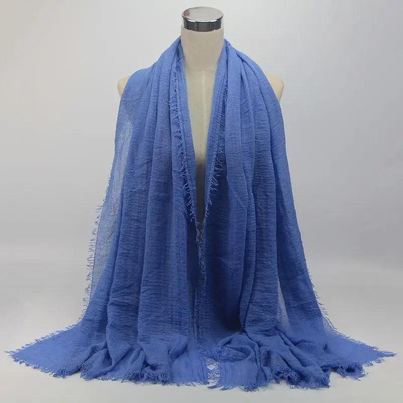 New Stylish Plain Scarf Women Muslim Crinkle Hijab Scarf Female Musulman Soft Cotton Headscarf Islamic Hijab Shawls And Wraps Stevvex