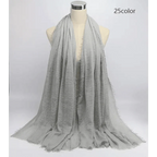 New Stylish Plain Scarf Women Muslim Crinkle Hijab Scarf Female Musulman Soft Cotton Headscarf Islamic Hijab Shawls And Wraps Stevvex