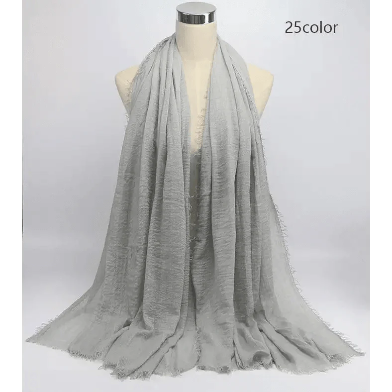 New Stylish Plain Scarf Women Muslim Crinkle Hijab Scarf Female Musulman Soft Cotton Headscarf Islamic Hijab Shawls And Wraps Stevvex