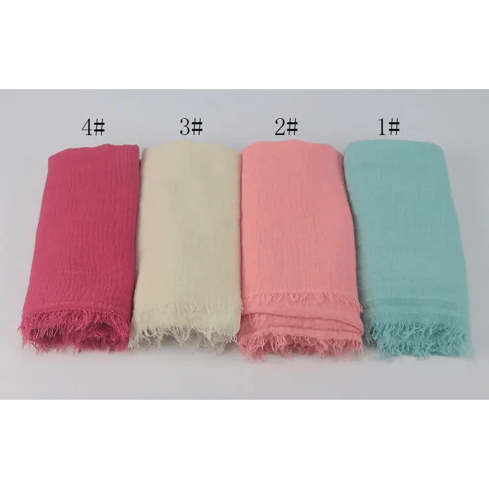 New Stylish Plain Scarf Women Muslim Crinkle Hijab Scarf Female Musulman Soft Cotton Headscarf Islamic Hijab Shawls And Wraps Stevvex