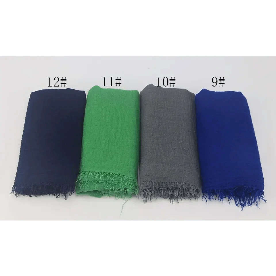 New Stylish Plain Scarf Women Muslim Crinkle Hijab Scarf Female Musulman Soft Cotton Headscarf Islamic Hijab Shawls And Wraps Stevvex
