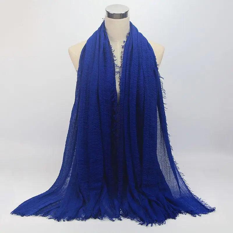 New Stylish Plain Scarf Women Muslim Crinkle Hijab Scarf Female Musulman Soft Cotton Headscarf Islamic Hijab Shawls And Wraps Stevvex