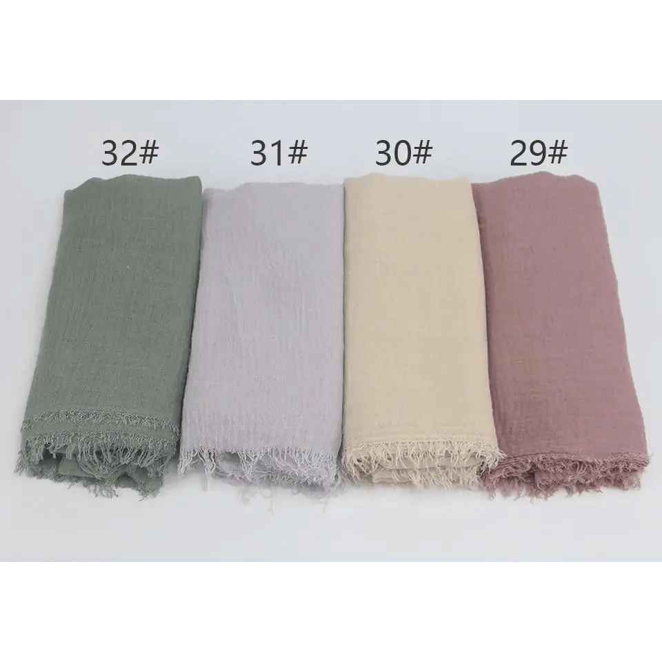 New Stylish Plain Scarf Women Muslim Crinkle Hijab Scarf Female Musulman Soft Cotton Headscarf Islamic Hijab Shawls And Wraps Stevvex