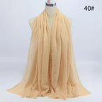 New Stylish Plain Scarf Women Muslim Crinkle Hijab Scarf Female Musulman Soft Cotton Headscarf Islamic Hijab Shawls And Wraps Stevvex