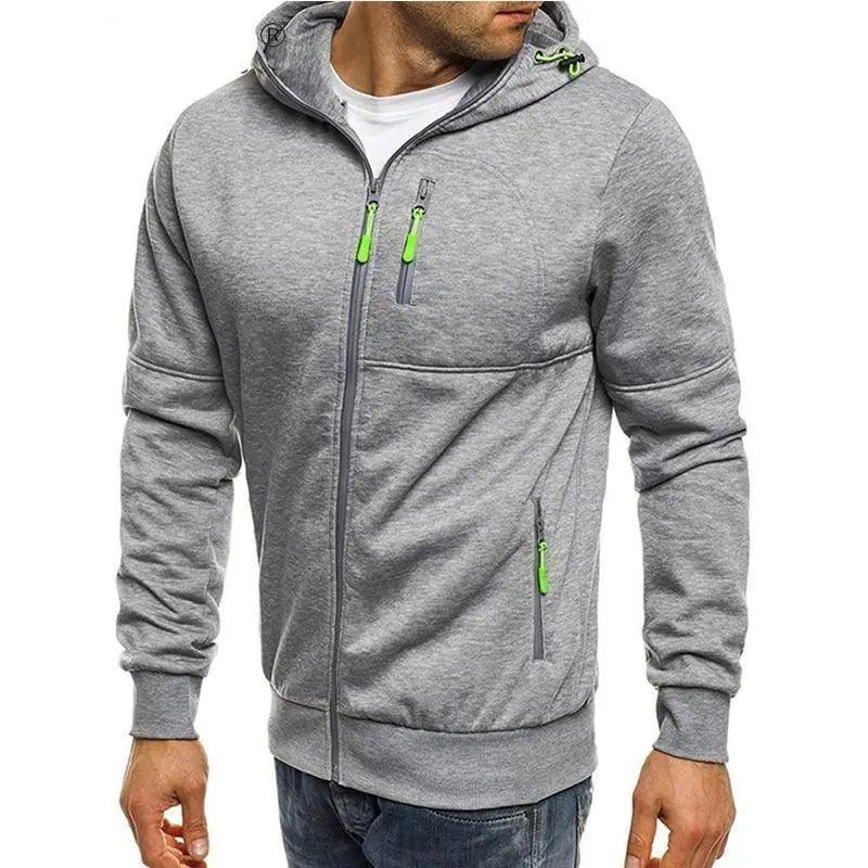 New Stylish Trendy Spring Winter Men Hoodie Hooded Coats Casual Sweatshirts Male Tracksuit Fashion Hoodie Men's Sports Leisure Fitness Jacquard Sweater Fleece Cardigan Hooded Jacket Sweater Stevvex