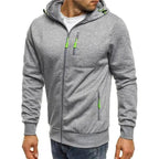 New Stylish Trendy Spring Winter Men Hoodie Hooded Coats Casual Sweatshirts Male Tracksuit Fashion Hoodie Men's Sports Leisure Fitness Jacquard Sweater Fleece Cardigan Hooded Jacket Sweater Stevvex