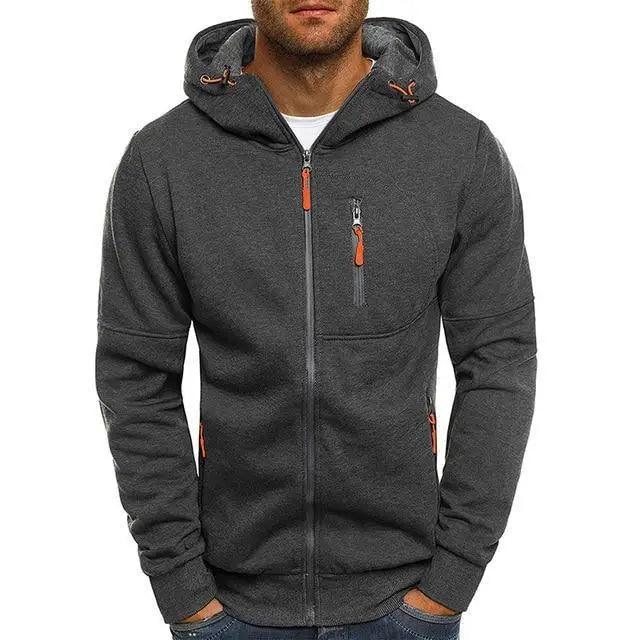 New Stylish Trendy Spring Winter Men Hoodie Hooded Coats Casual Sweatshirts Male Tracksuit Fashion Hoodie Men's Sports Leisure Fitness Jacquard Sweater Fleece Cardigan Hooded Jacket Sweater Stevvex