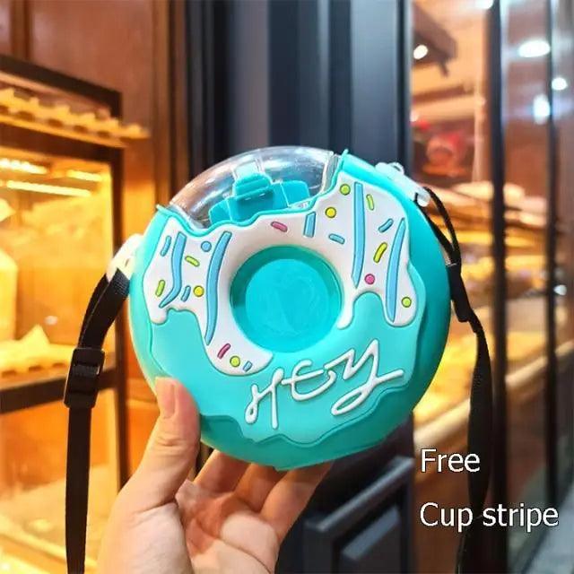 New Summer Cute Donut Ice Cream Water Bottle With Straw Creative Square Watermelon Cup Portable Leakproof Bottle Stevvex
