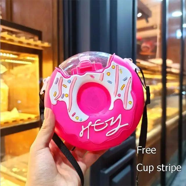New Summer Cute Donut Ice Cream Water Bottle With Straw Creative Square Watermelon Cup Portable Leakproof Bottle Stevvex