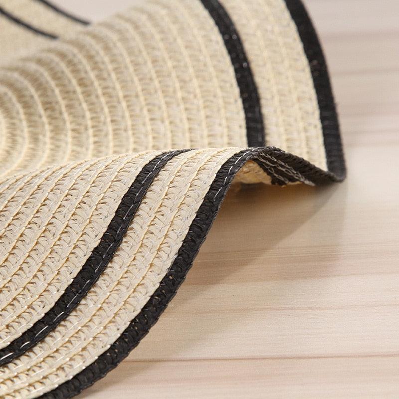 New Summer Women's Beach Hat Wide Side Female  Summer Women's Beach Hat Female Unique Luxury Bowknot Design Sun Hat Casual Hat Lady Classic Flat Straw Hat Women Fedora Hat Ideal Gift 54-58cm Stevvex