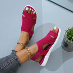 New Summer Women Sandals Shoes Blue Casual Woman Flats Buckle Strap Fashion Beach Shoe Modern Slide Square Open Toe One Band Cute Slip On Flat Dressy Casual Summer Sandals Stevvex