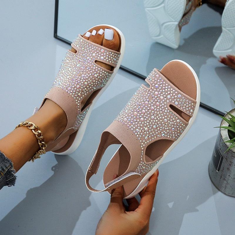 New Summer Women Sandals Shoes Blue Casual Woman Flats Buckle Strap Fashion Beach Shoe Modern Slide Square Open Toe One Band Cute Slip On Flat Dressy Casual Summer Sandals Stevvex